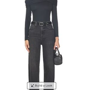 Pistola Wes High Rise Barrel Black Jeans in Cinema
